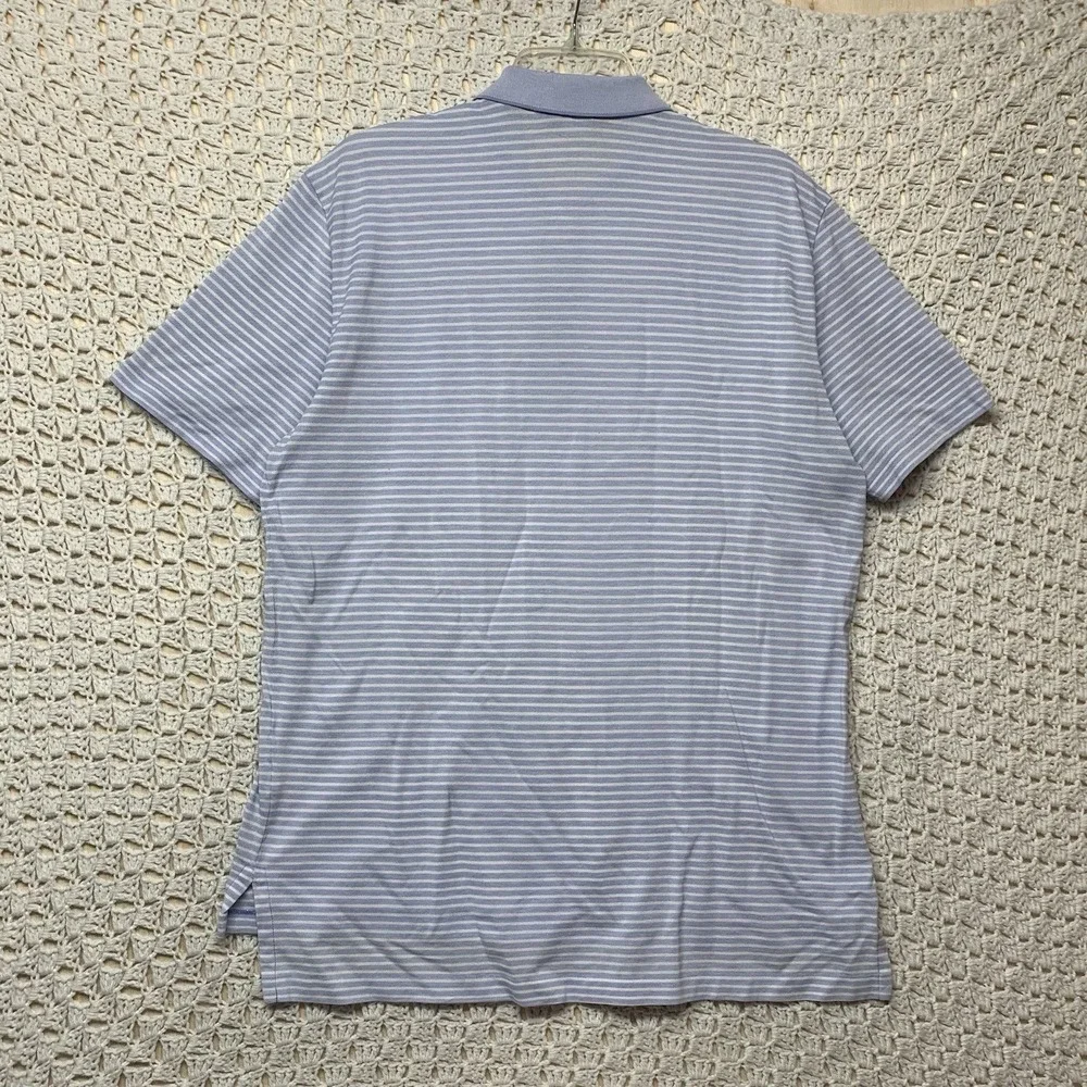 Polo Golf‎ Ralph Lauren Shirt Men's L Blue White Striped 100%Pima Cotton Polo